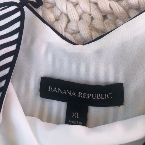 Banana Republic black and white striped top sizeXL - Picture 2 of 4